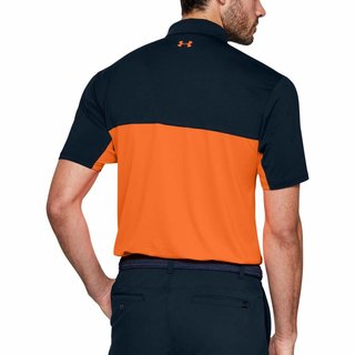Under Armour Performance 2.0 Colourblock Herren Poloshirt, academy/orange