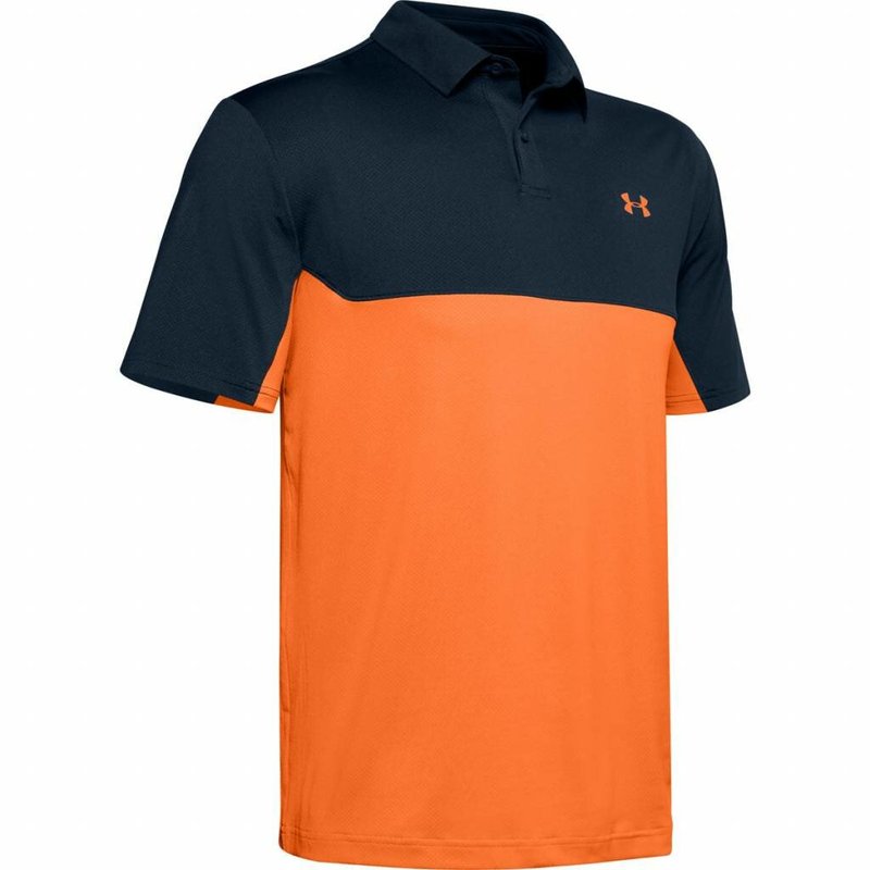 Under Armour Performance 2.0 Colourblock Herren Poloshirt, academy/orange