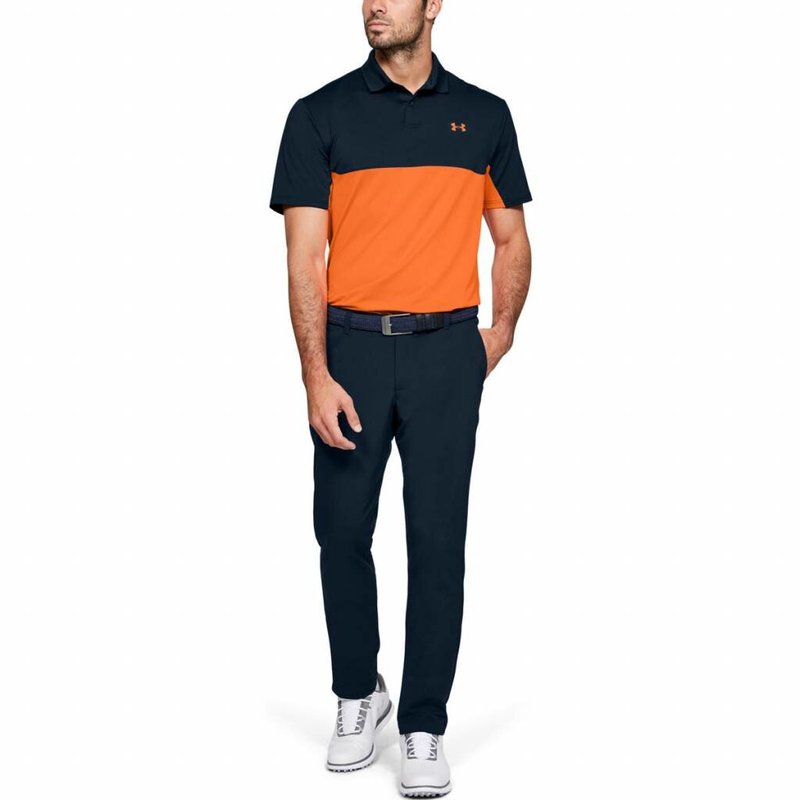 Under Armour Performance 2.0 Colourblock Herren Poloshirt, academy/orange