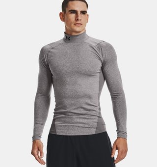 Under Armour ColdGear® Compression Mock Herren Winterkompressionsshirt, grau