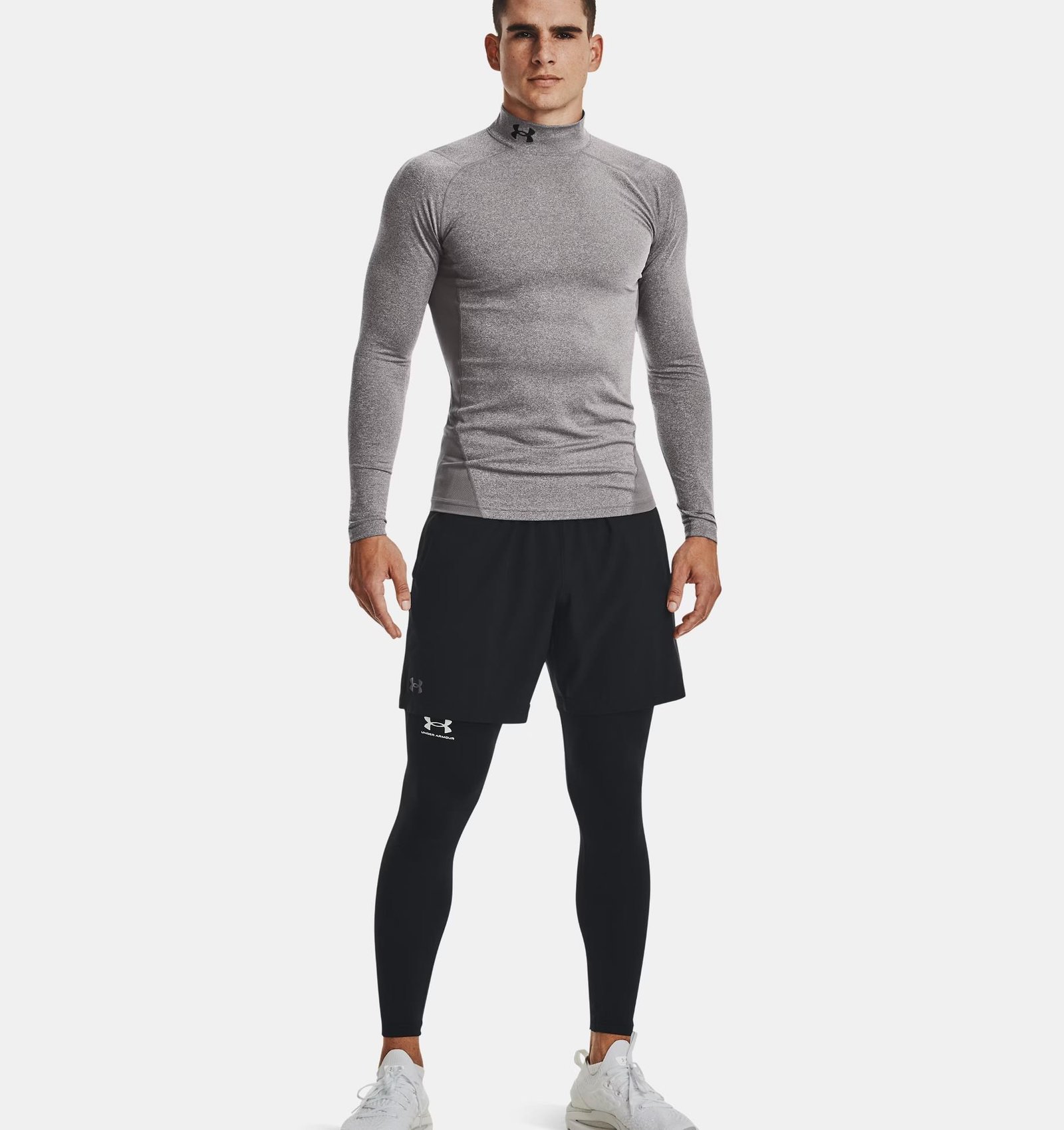 Under Armour ColdGear® Compression Mock Herren Winterkompressionsshirt, grau
