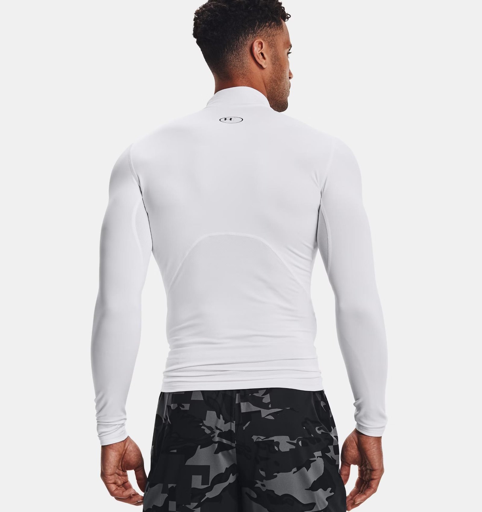 Under Armour ColdGear® Compression Mock Herren Winterkompressionsshirt, weiss
