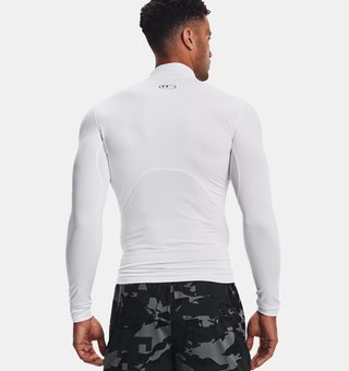 Under Armour ColdGear® Compression Mock Herren Winterkompressionsshirt, weiss