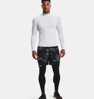 Under Armour ColdGear® Compression Mock Herren Winterkompressionsshirt, weiss