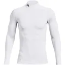 Under Armour ColdGear® Compression Mock Herren Winterkompressionsshirt, weiss