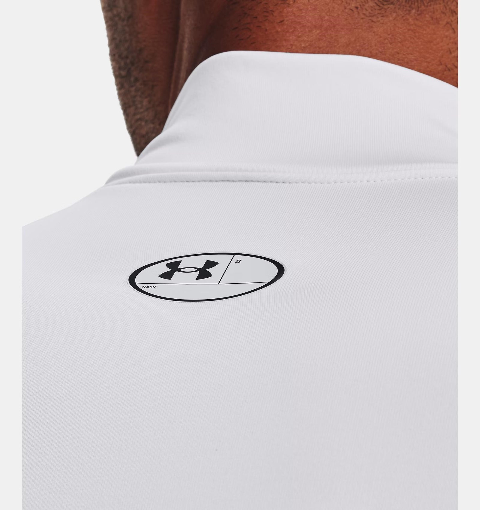 Under Armour ColdGear® Compression Mock Herren Winterkompressionsshirt, weiss
