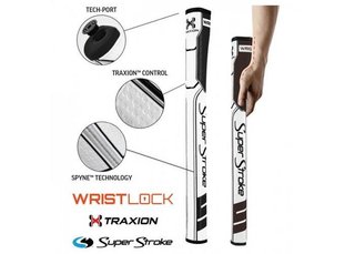 SuperStroke Traxion Wrist Lock putter grip, schwarz/weiss