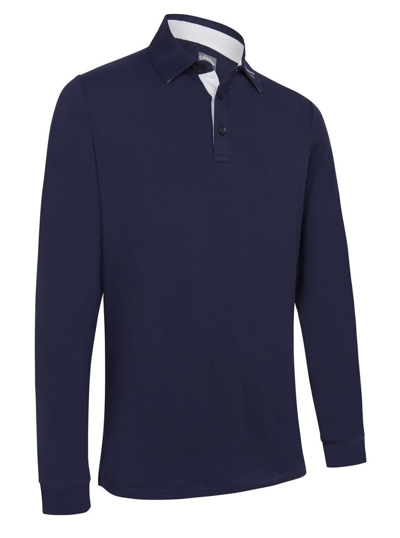 Callaway Long Sleeve Performance Herren Poloshirt, dunkelblau