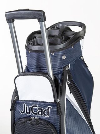 JuCad Bag To Roll Cartbag mit Rädern. dunkelblau/weiss