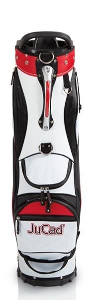 JuCad Bag To Roll Cartbag mit Rädern, schwarz/weiss//rot