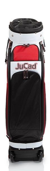 JuCad Bag To Roll Cartbag mit Rädern, schwarz/weiss//rot