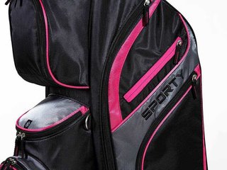 JuCad Sporty Cartbag, schwarz/rosa