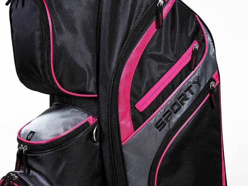 JuCad Sporty Cartbag, schwarz/rosa