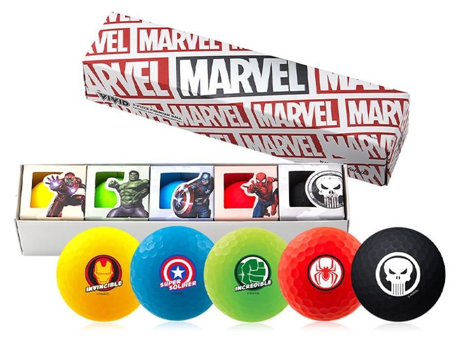 Volvik VIVID MARVEL Characters Golfbälle, 5Stk.