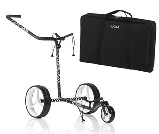 JuCad Carbon Zebra Manuell Golftrolley + Tragetasche