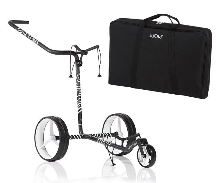 JuCad Carbon Zebra Manuell Golftrolley + Tragetasche