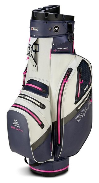 Big Max Aqua Silencio 4 Cartbag, steel blue/off white/fuchsia