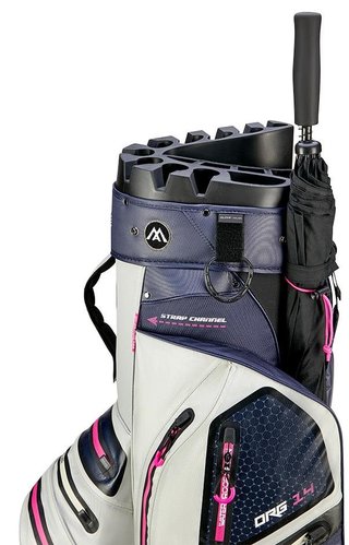 Big Max Aqua Silencio 4 Cartbag, steel blue/off white/fuchsia