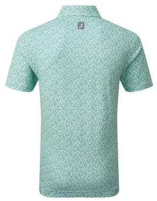 FootJoy Confetti Print Pique Herren Poloshirt, aqua surf