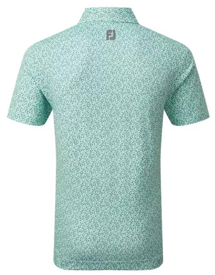 FootJoy Confetti Print Pique Herren Poloshirt, aqua surf