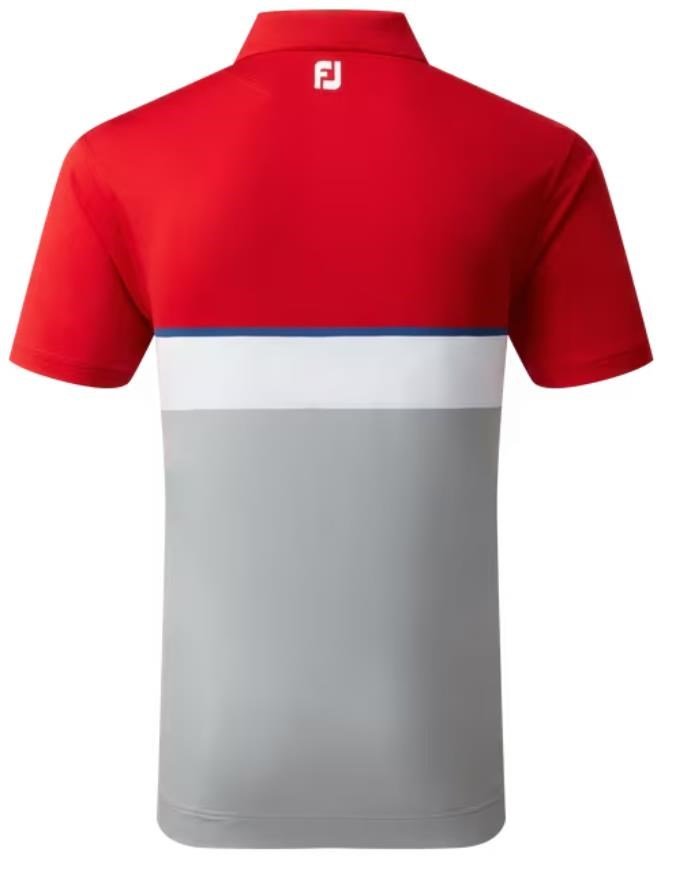 FootJoy Colour Theory Lisle Herren Poloshirt, rot/weiss/grau