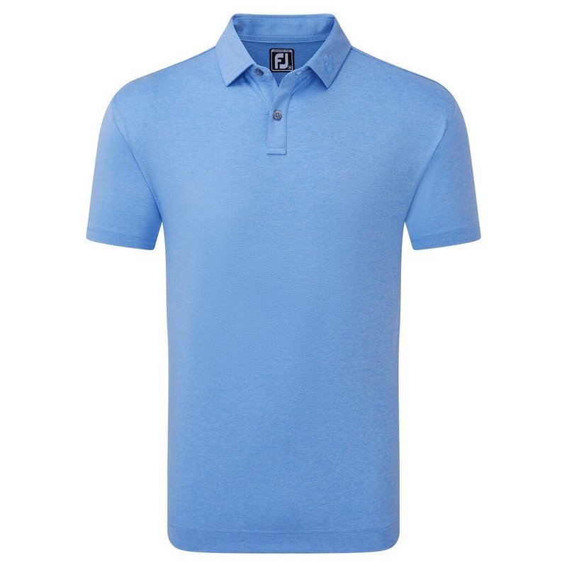 FootJoy Heather Self Collar Lisle Herren Poloshirt, blau