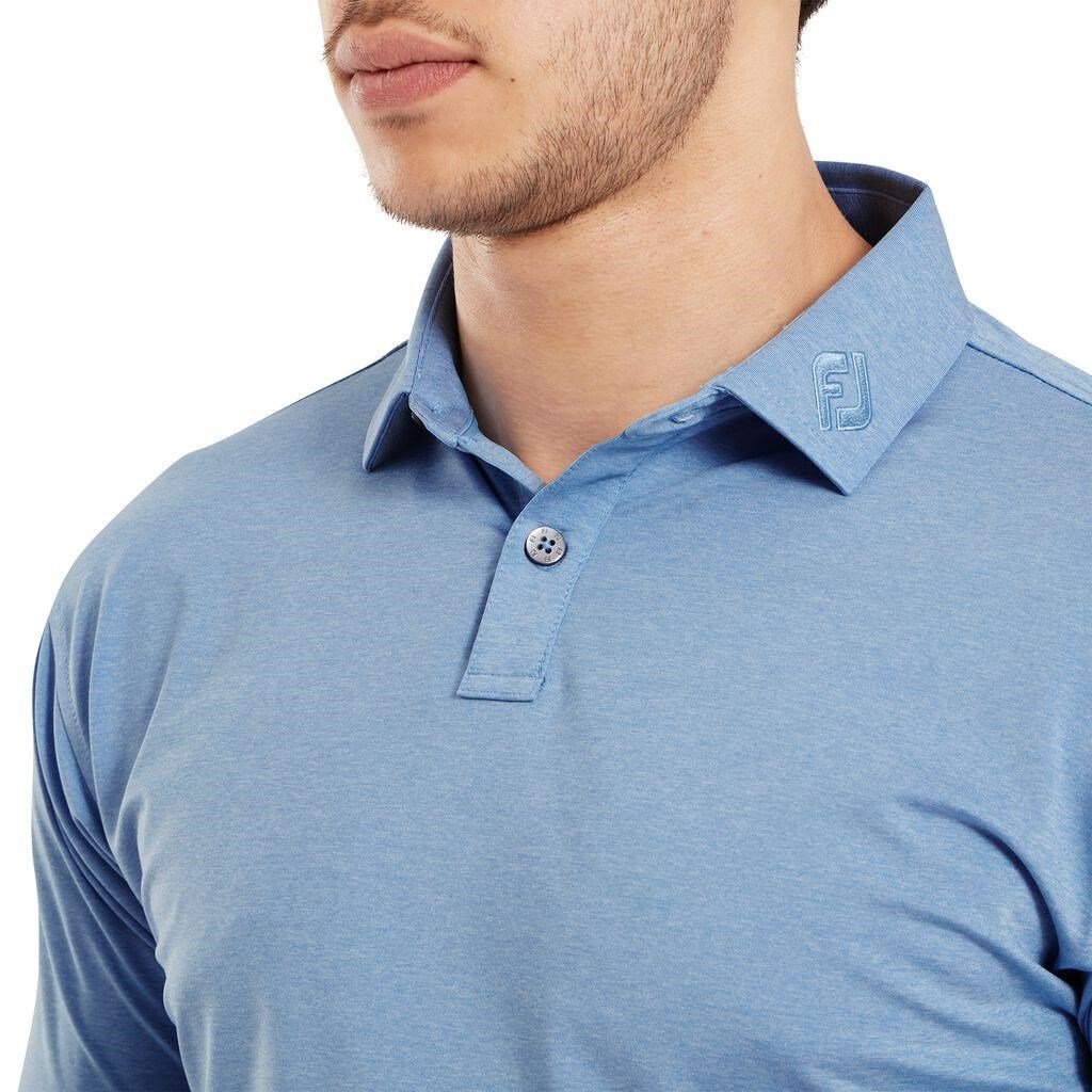 FootJoy Heather Self Collar Lisle Herren Poloshirt, blau