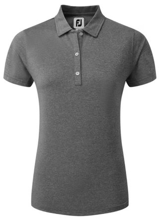 FootJoy Heather Self-Collar Lisle Damen Poloshirt, schwarz