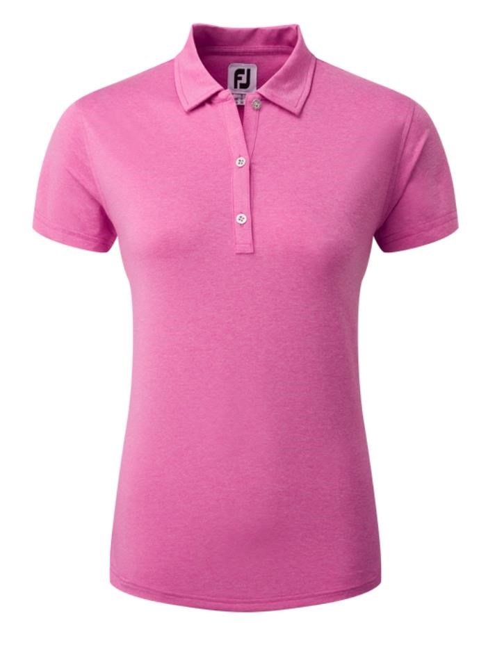 FootJoy Heather Self-Collar Lisle ladies polo, hot pink