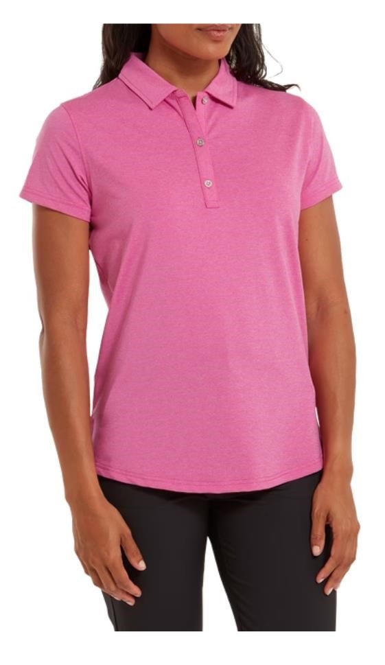 FootJoy Heather Self-Collar Lisle ladies polo, hot pink