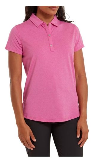 FootJoy Heather Self-Collar Lisle ladies polo, hot pink