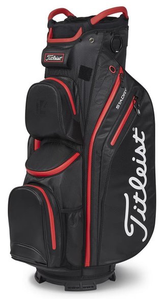 Titleist 14 StaDry Cartbag, schwarz/rot