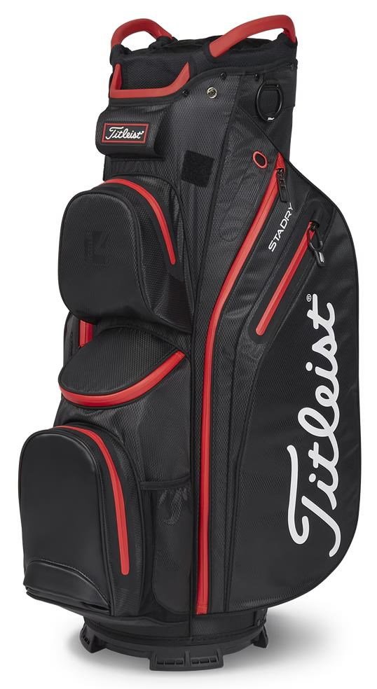 Titleist 14 StaDry Cartbag, schwarz/rot