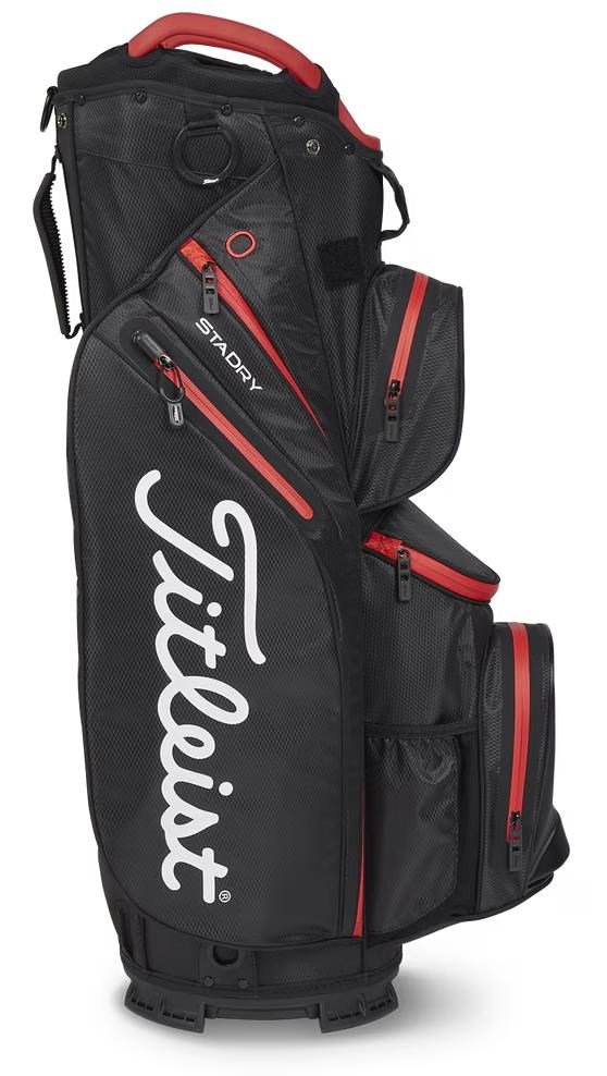 Titleist 14 StaDry Cartbag, schwarz/rot