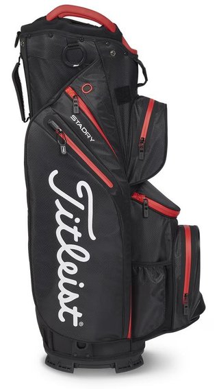 Titleist 14 StaDry Cartbag, schwarz/rot
