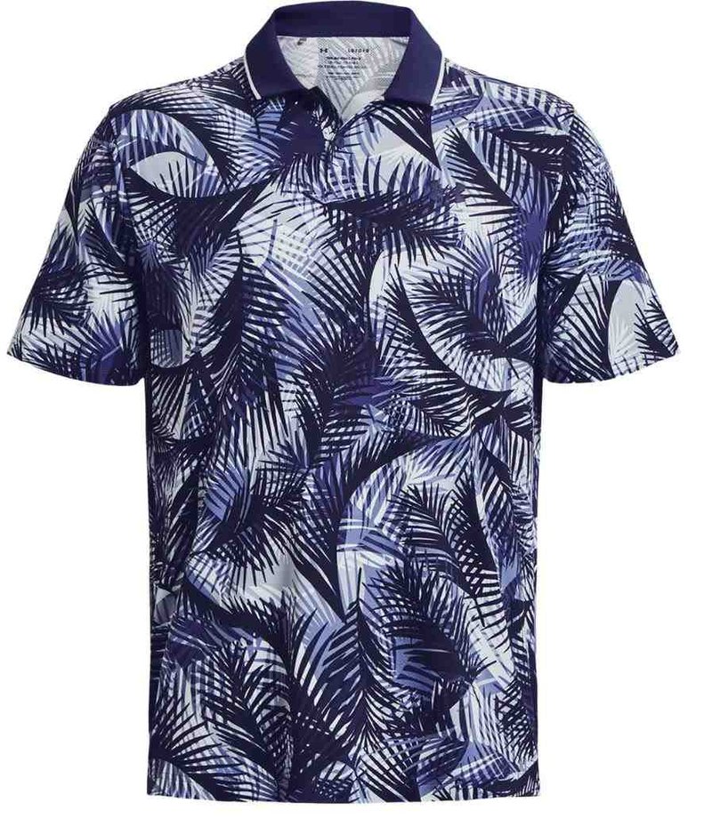 Under Armour Iso-Chill Print Palm Herren Poloshirt, dunkelblau