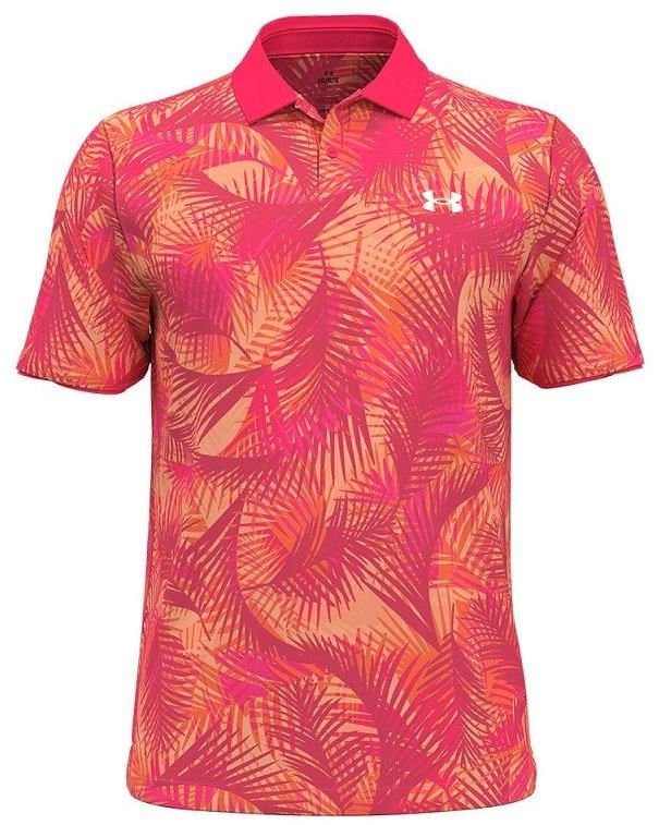 Under Armour Iso-Chill Print Palm Herren Poloshirt, rosa