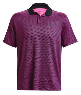 Under Armour Performance 3.0 Printed Herren Poloshirt, schwarz/rosa