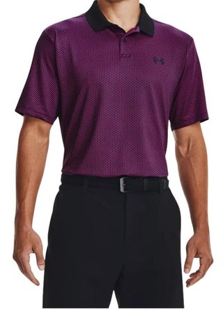 Under Armour Performance 3.0 Printed Herren Poloshirt, schwarz/rosa