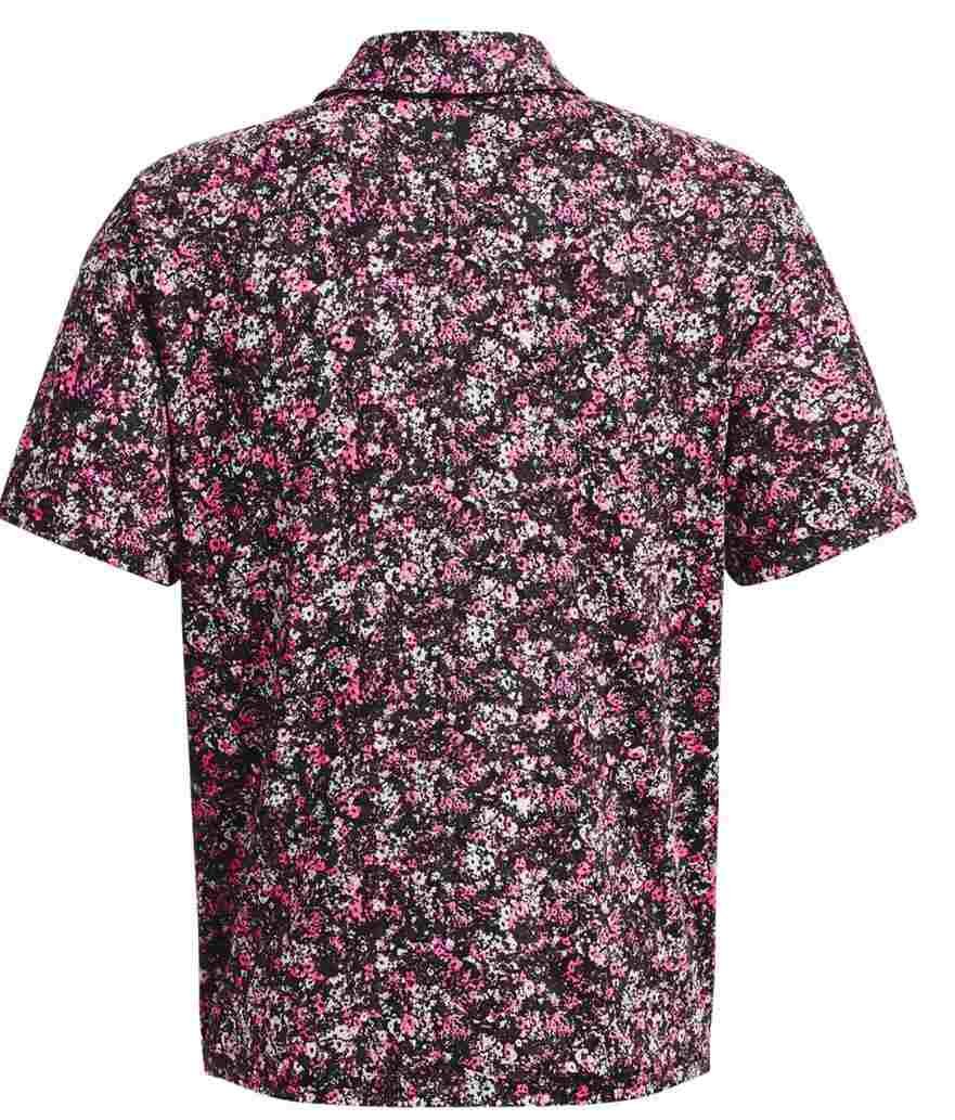 Under Armour Playoff 3.0 Printed Herren Poloshirt, schwarz/rosa