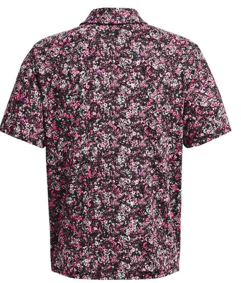 Under Armour Playoff 3.0 Printed Herren Poloshirt, schwarz/rosa