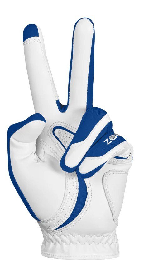 Zoom Hybrid Herren Handschuh, weiss/blau