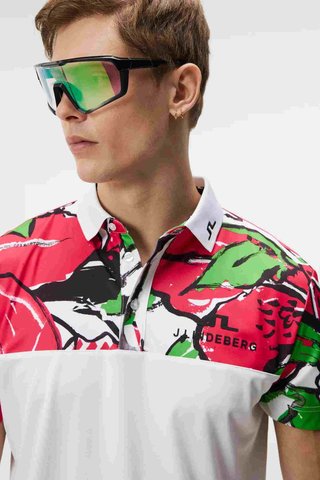 J.Lindeberg Jeff Masters Golf Herren Poloshirt, azalea