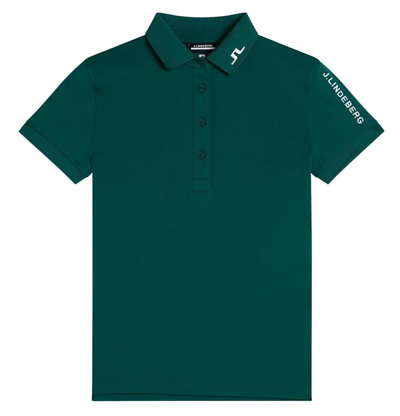 J.Lindeberg Tour Tech Damen Poloshirt, rain forest