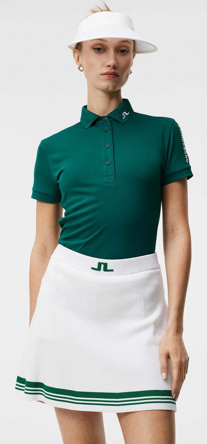 J.Lindeberg Tour Tech Damen Poloshirt, rain forest