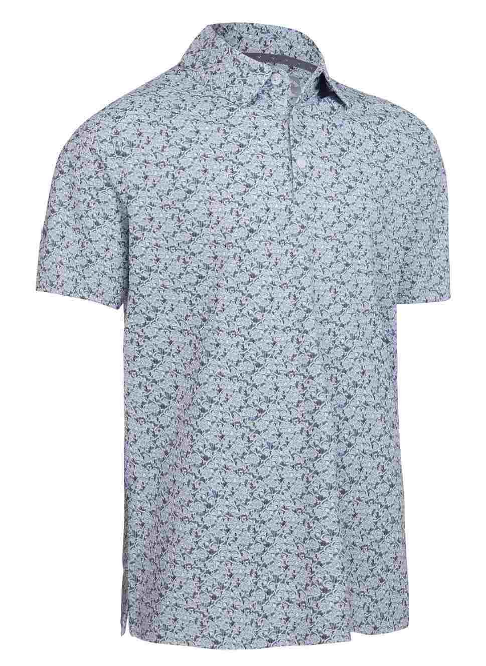 Callaway Allover Flamingo Print Herren Poloshirt, weiss