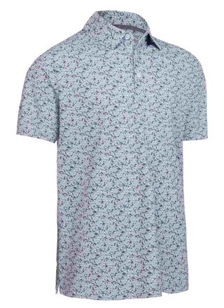 Callaway Allover Flamingo Print Herren Poloshirt, weiss