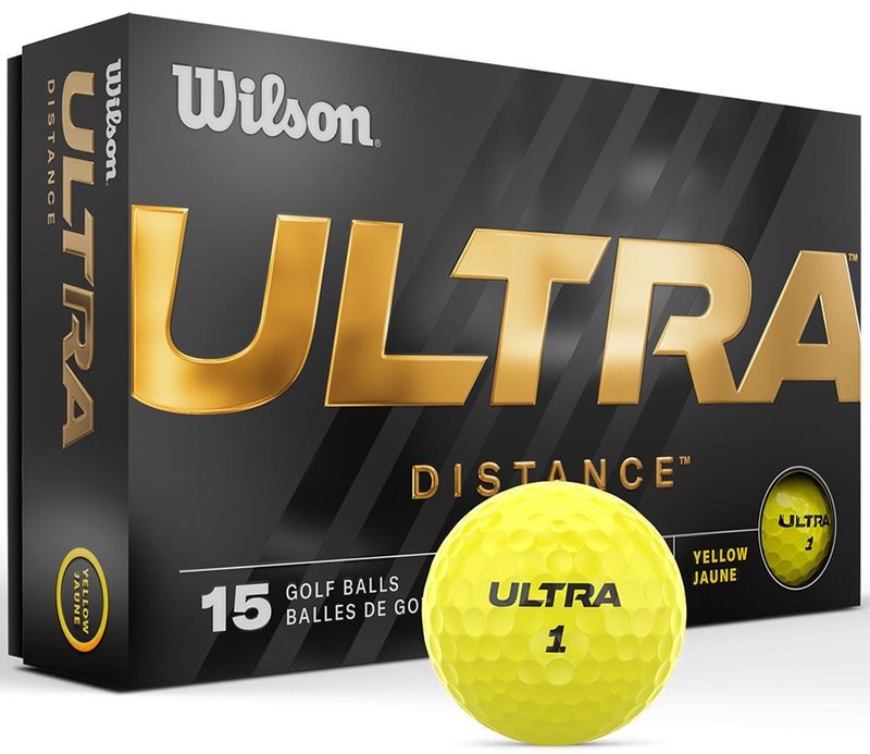 Wilson Ultra Distance Golfbälle, gelb, 15 Stk