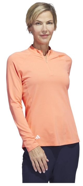 Adidas Solid Quarter Zip Long Sleeve Damen Sweatshirt, coral fusion