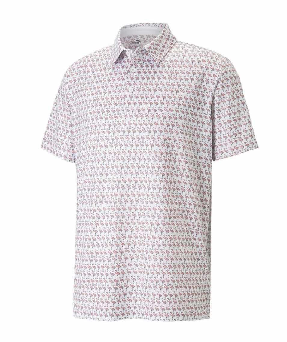Puma Mattr Flamingo Herren Poloshirt, weiss/rosa
